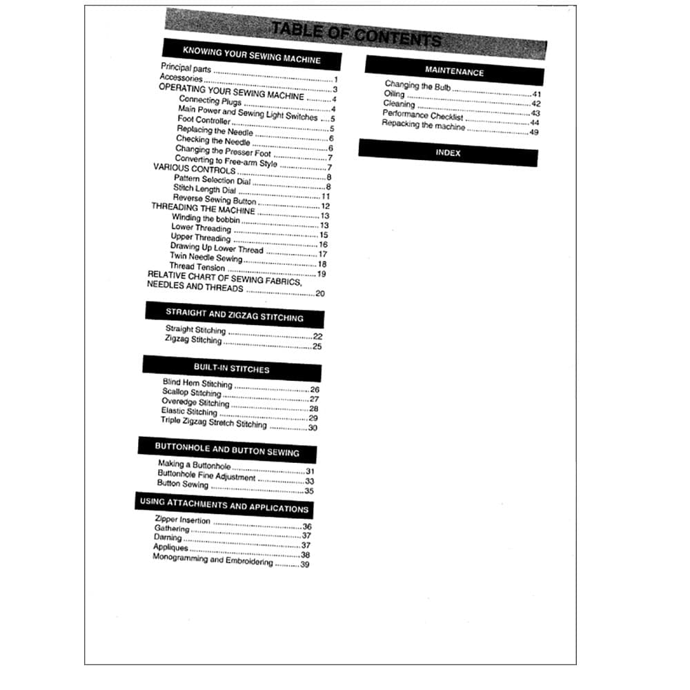 Brother XR32 Instruction Manual image # 115455