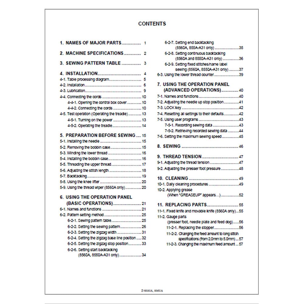Brother Z-8550A Instruction Manual image # 117966