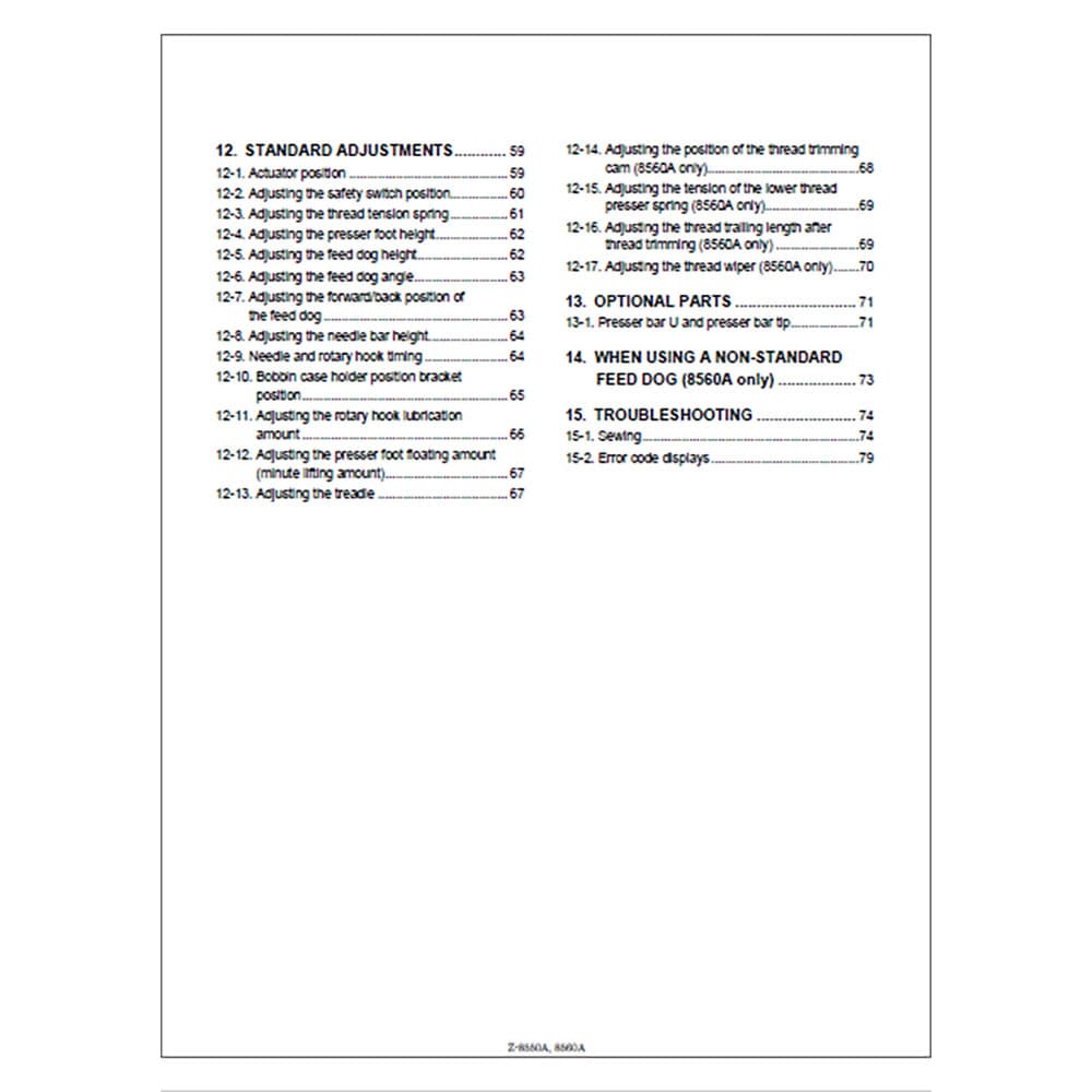 Brother Z-8560A Instruction Manual image # 117968