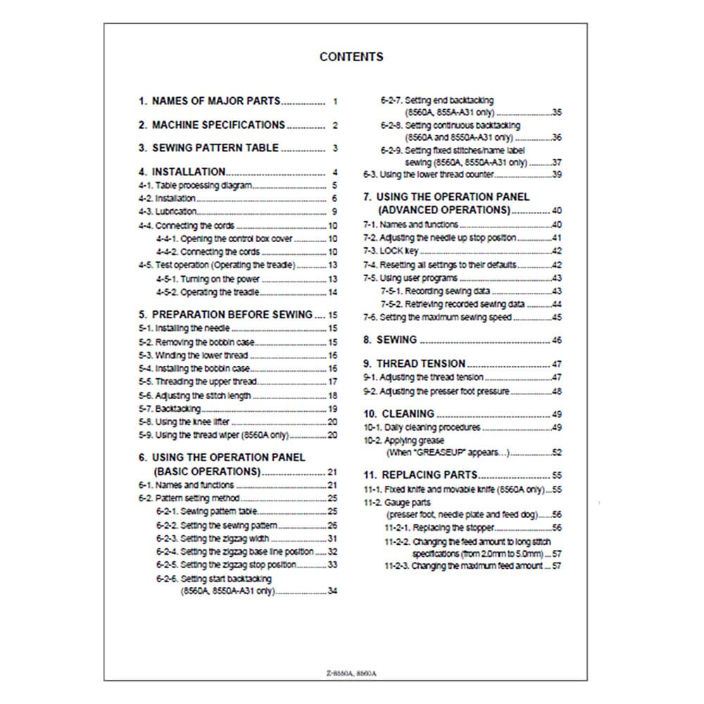 Brother Z-8560A Instruction Manual image # 117969