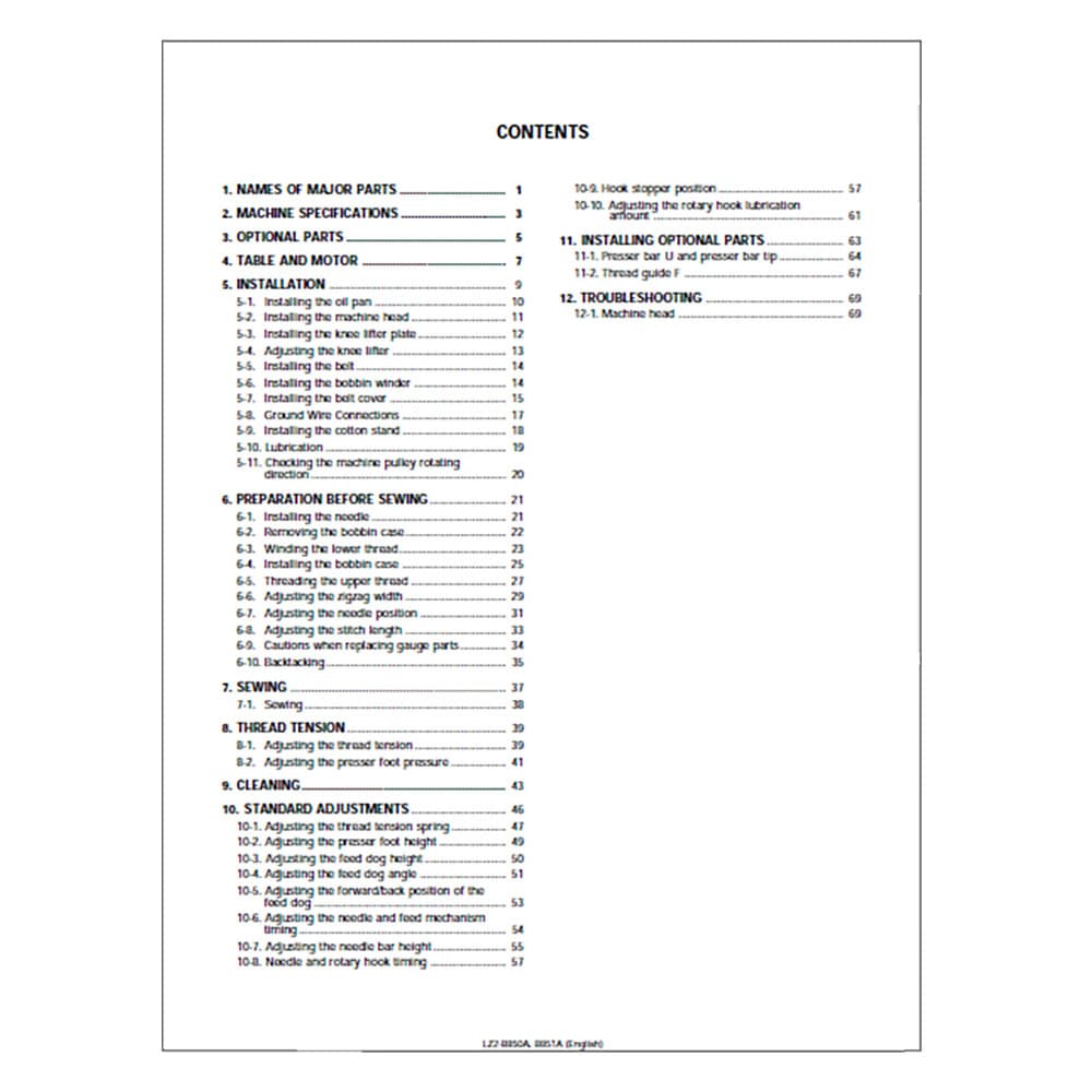 Brother ZM-851A Instruction Manual image # 117983