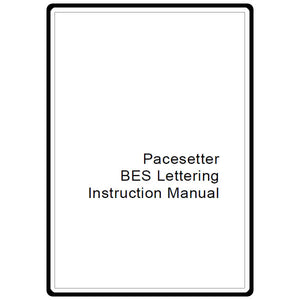 Instruction Manual, Brother BES Lettering image # 9355