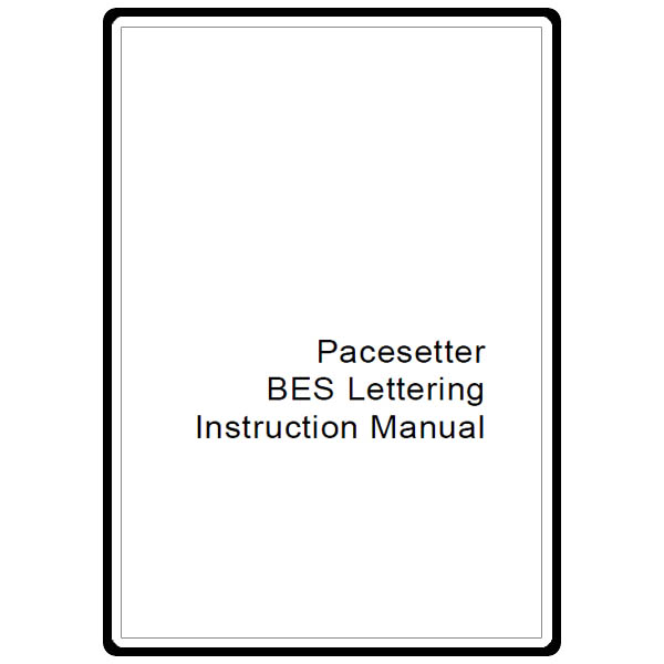Instruction Manual, Brother BES Lettering image # 9355