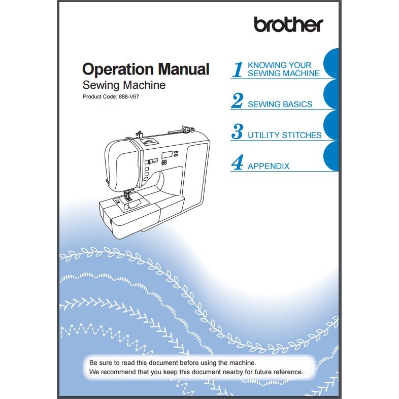 Instruction Manual, Brother CE8100 image # 30266