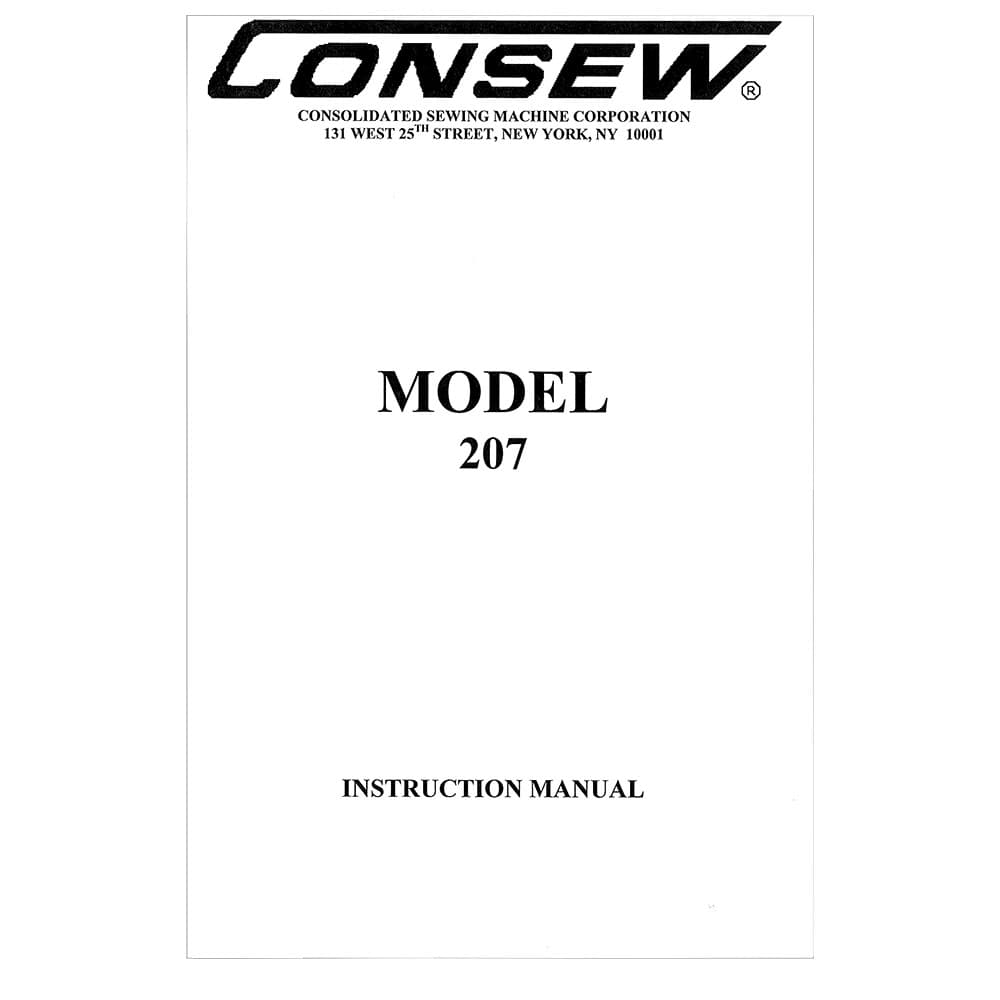 Consew 207 Instruction Manual image # 115624
