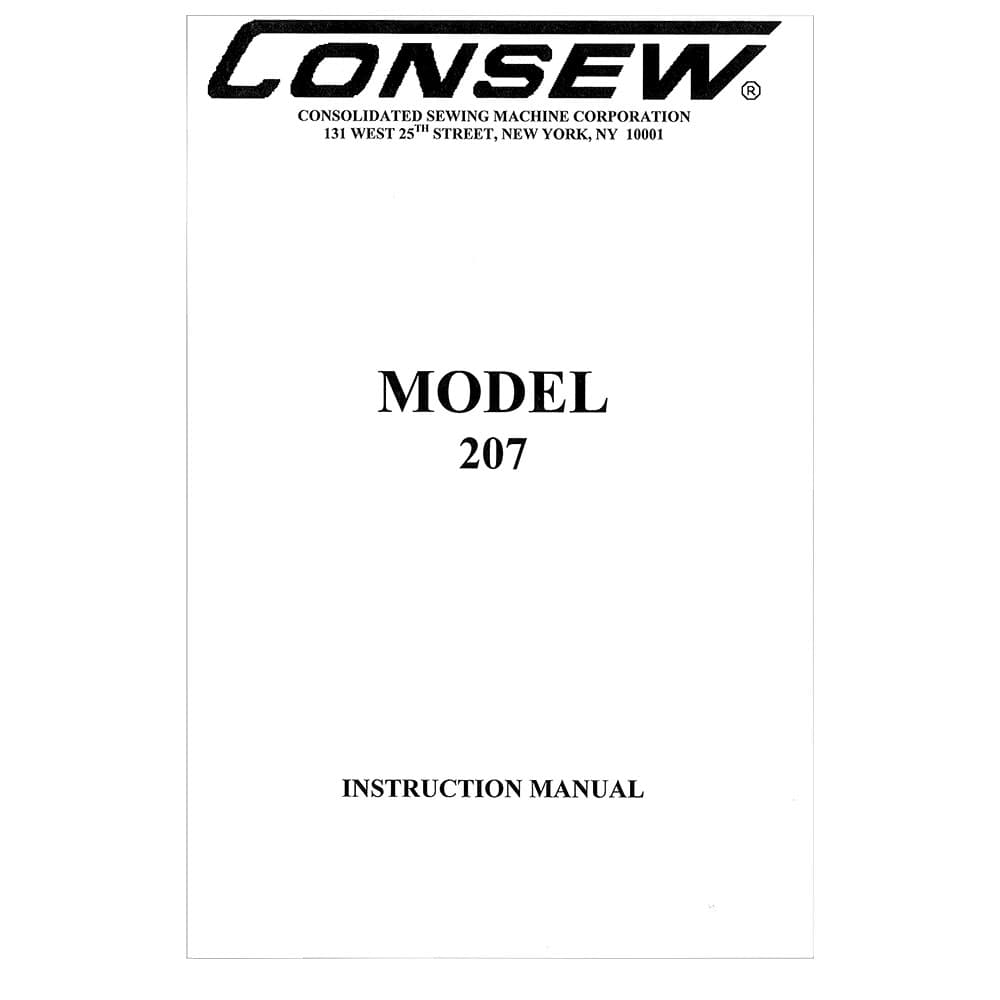 Consew 207 Instruction Manual image # 115624