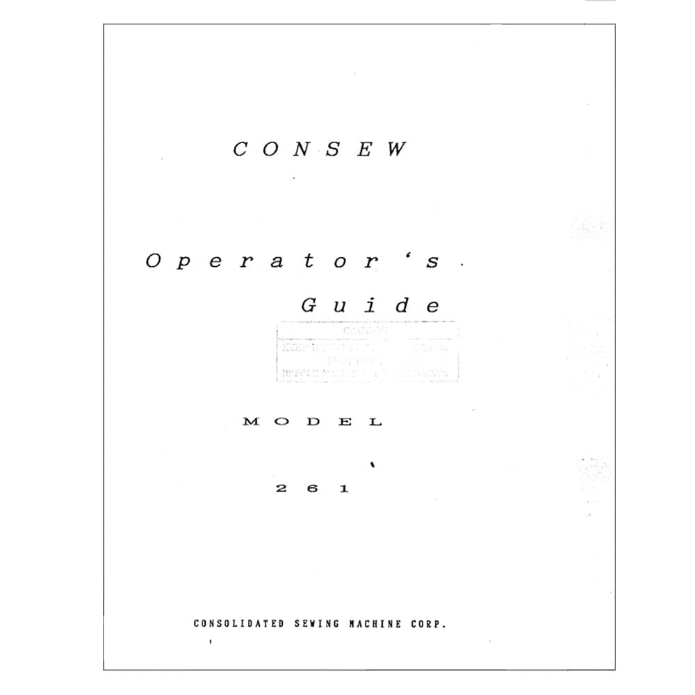 Consew 261 Instruction Manual image # 118847
