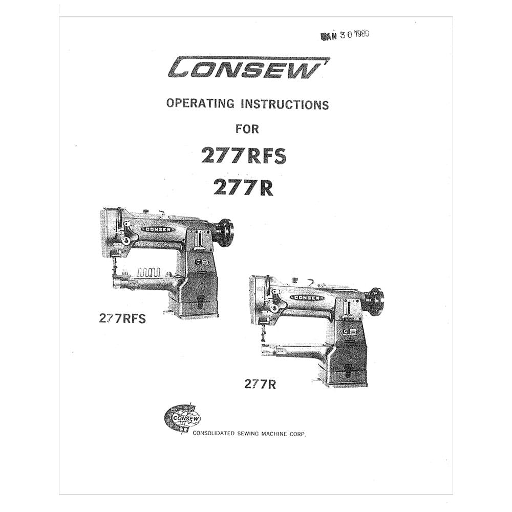 Consew 277RFS Instruction Manual image # 118863