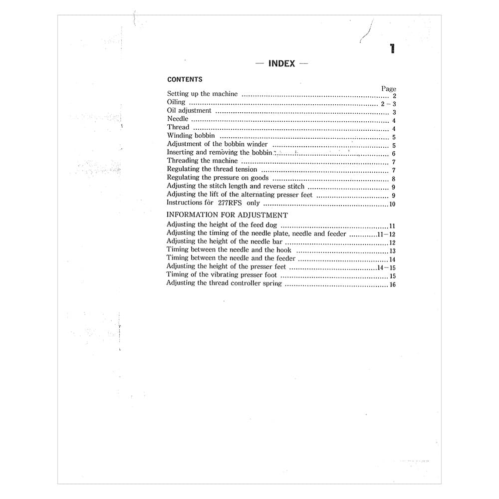 Consew 277RFS Instruction Manual image # 118862