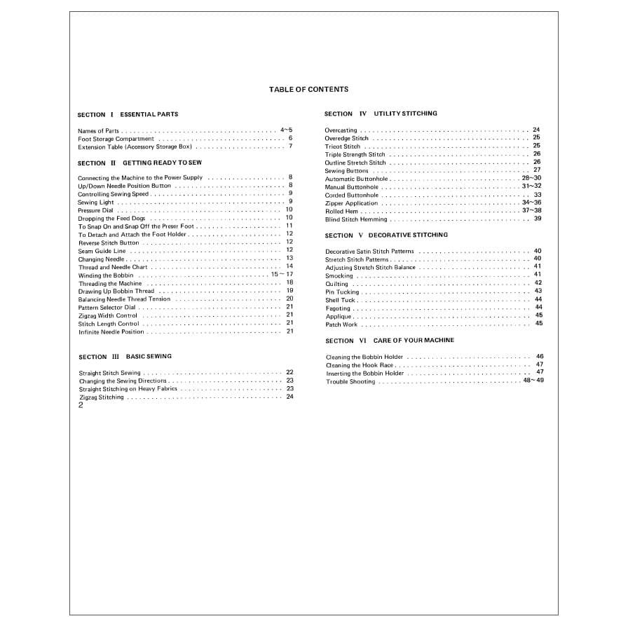 Janome My Excel 23L Instruction Manual image # 114553