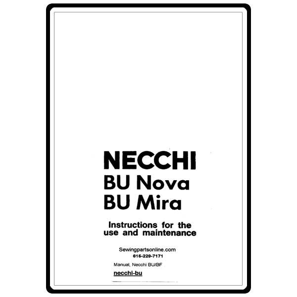 Instruction Manual, Necchi BU Nova image # 9931