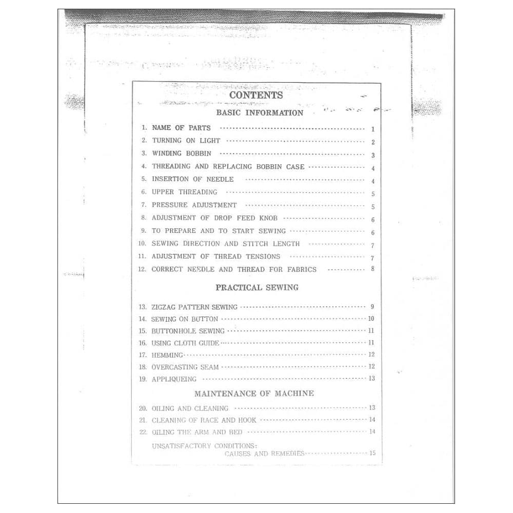 Riccar 333 Instruction Manual image # 115865