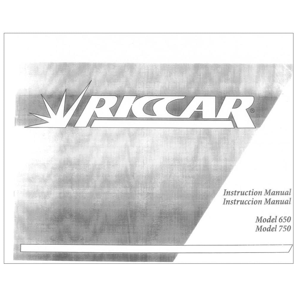 Riccar 650 Instruction Manual image # 116515