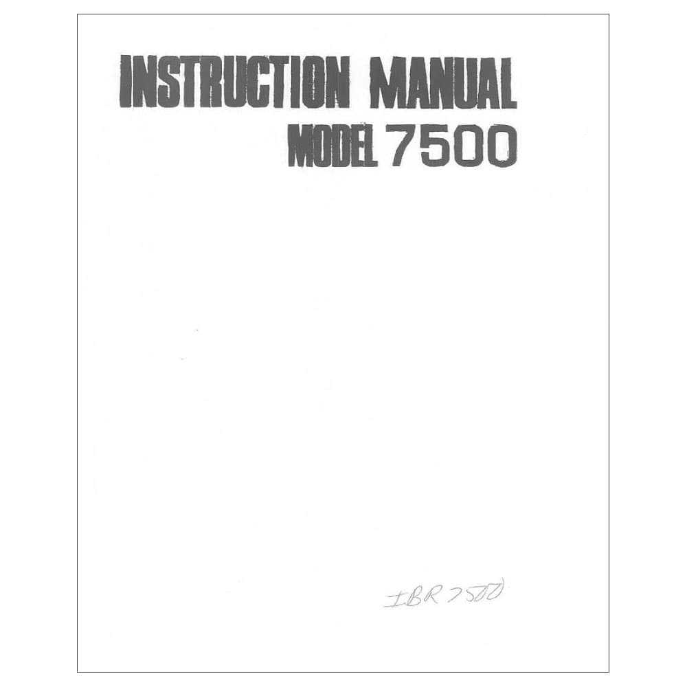 Riccar 7500 Instruction Manual image # 115660
