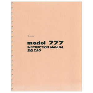 Riccar 777 Instruction Manual image # 115637