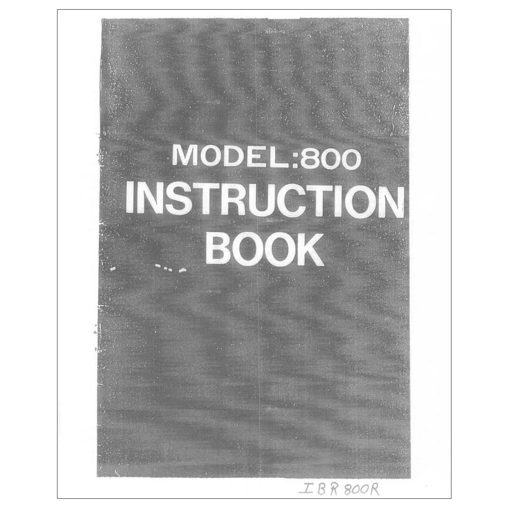 Riccar 800R Instruction Manual image # 115631