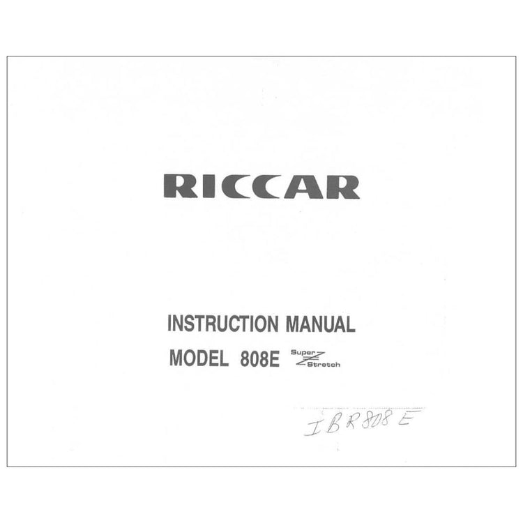 Riccar 808E Instruction Manual image # 115524