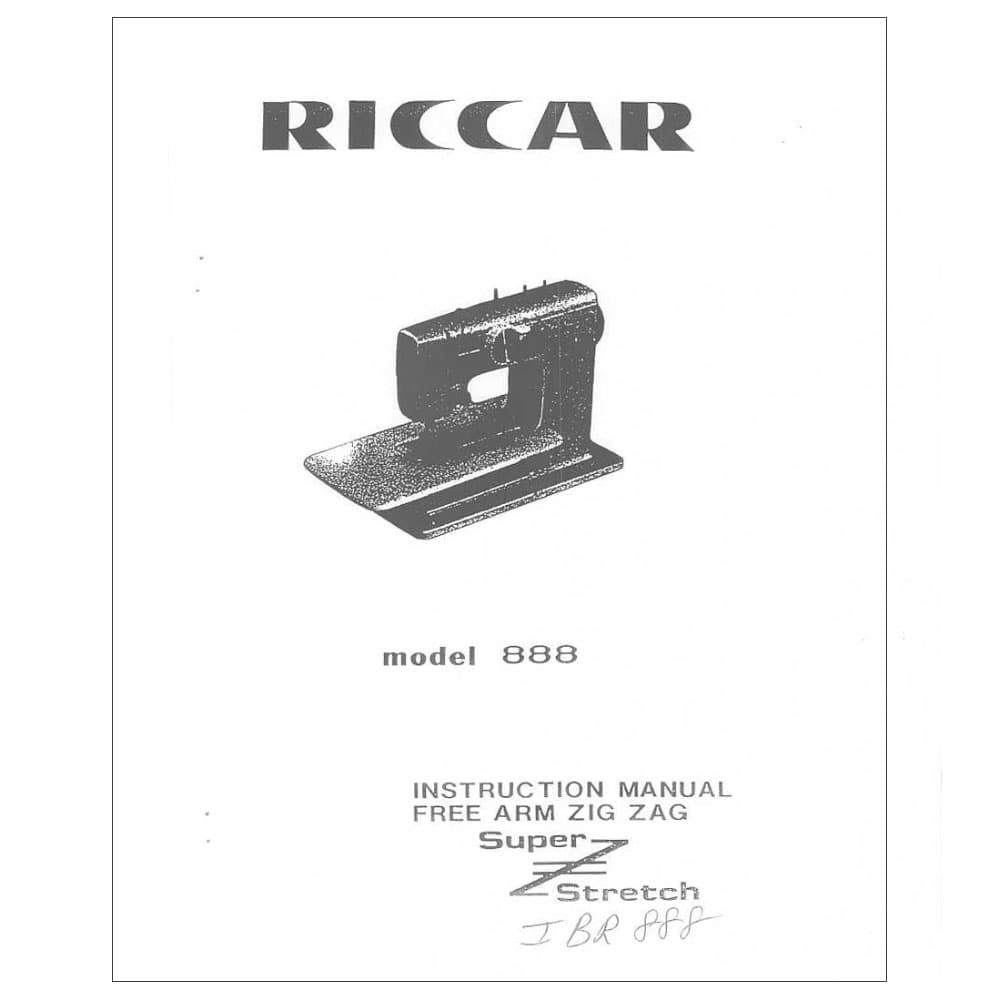 Riccar 888 Instruction Manual image # 115505