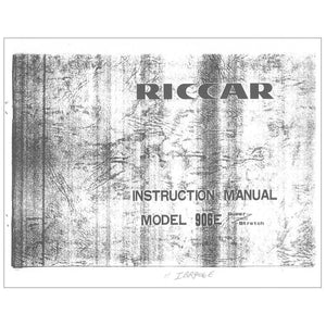 Riccar 906E Instruction Manual image # 115480