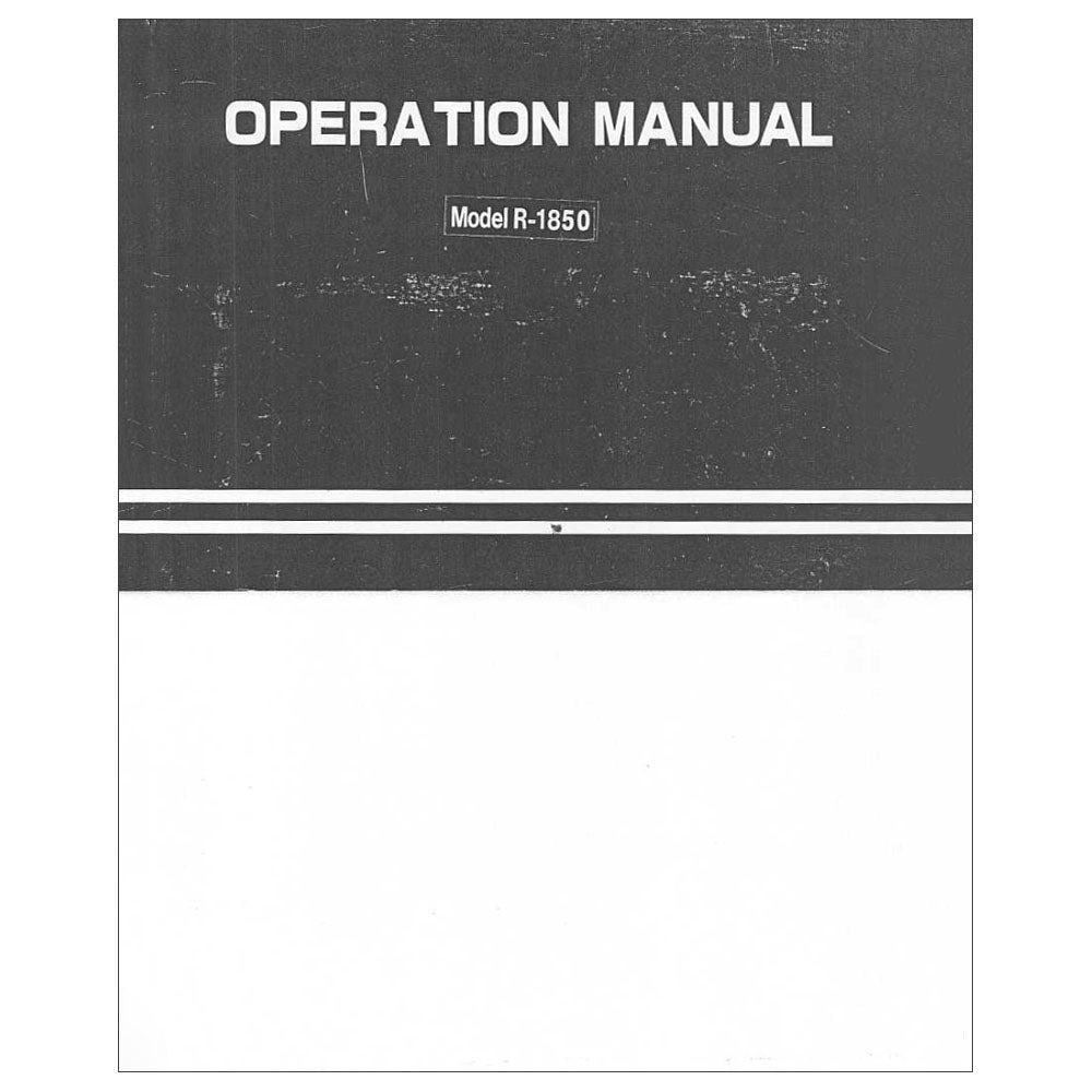 Riccar 1850 Instruction Manual image # 121041