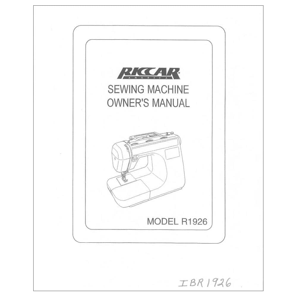 Riccar R1926 Instruction Manual image # 115336