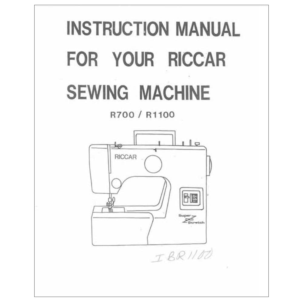 Riccar R700 Instruction Manual image # 115144