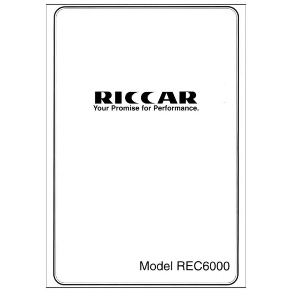 Riccar REC6000 Instruction Manual image # 115074