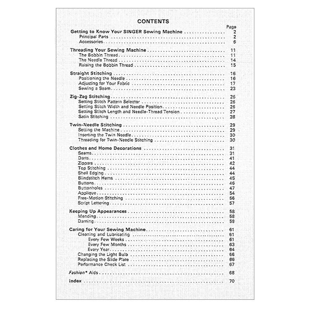 Singer 476 Instruction Manual