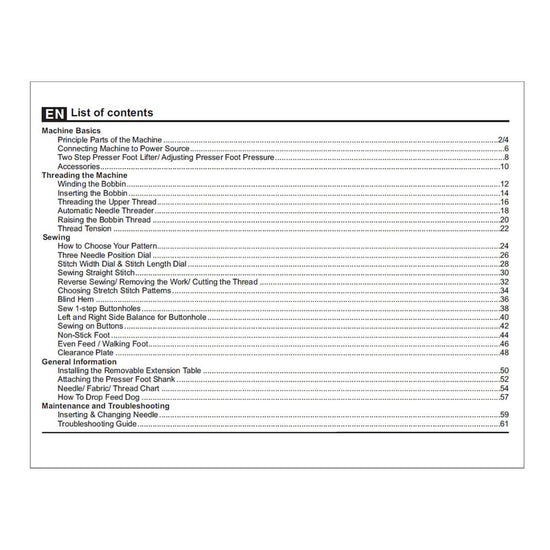 Manuel D'Instructions Singer HD Heavy Duty 64S - 84 Pages En Anglais Avec Couvertures De Protection