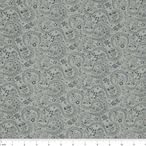Isabella Fabric Collection - Swirling Lace Blue: PBISAB06409LB with ruler for scale