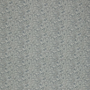 Isabella Fabric Collection - Swirling Lace Blue: Light blue with intricate lace motifs and delicate floral details in blue and taupe PBISAB06409LB