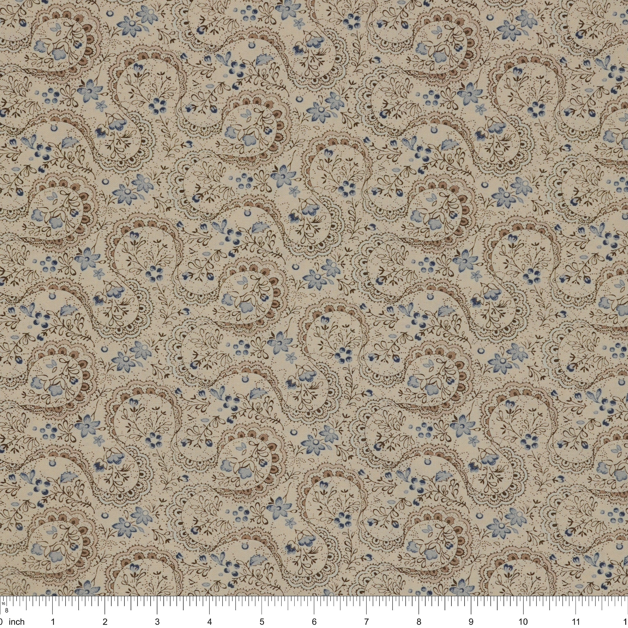 Isabella Fabric Collection - Swirling Lace Cream: PBISAB06409NE with ruler for scale
