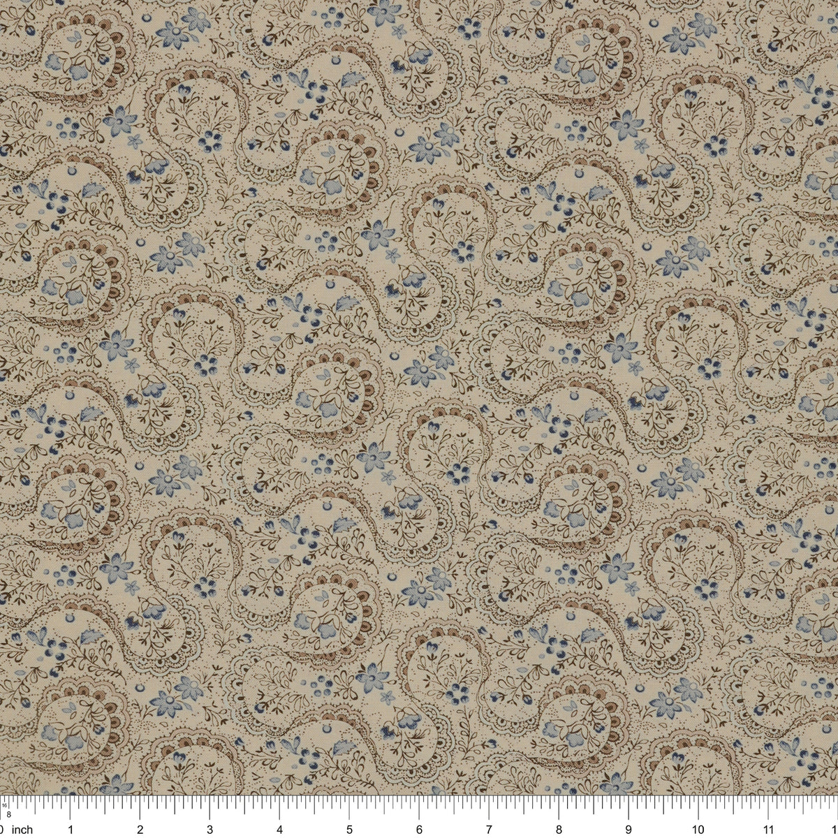 Isabella Fabric Collection - Swirling Lace Cream: PBISAB06409NE with ruler for scale