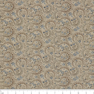 Isabella Fabric Collection - Swirling Lace Cream: PBISAB06409NE with ruler for scale
