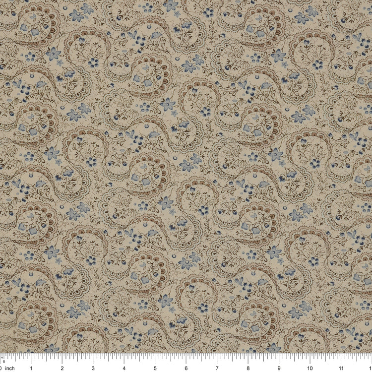 Isabella Fabric Collection - Swirling Lace Cream: PBISAB06409NE with ruler for scale
