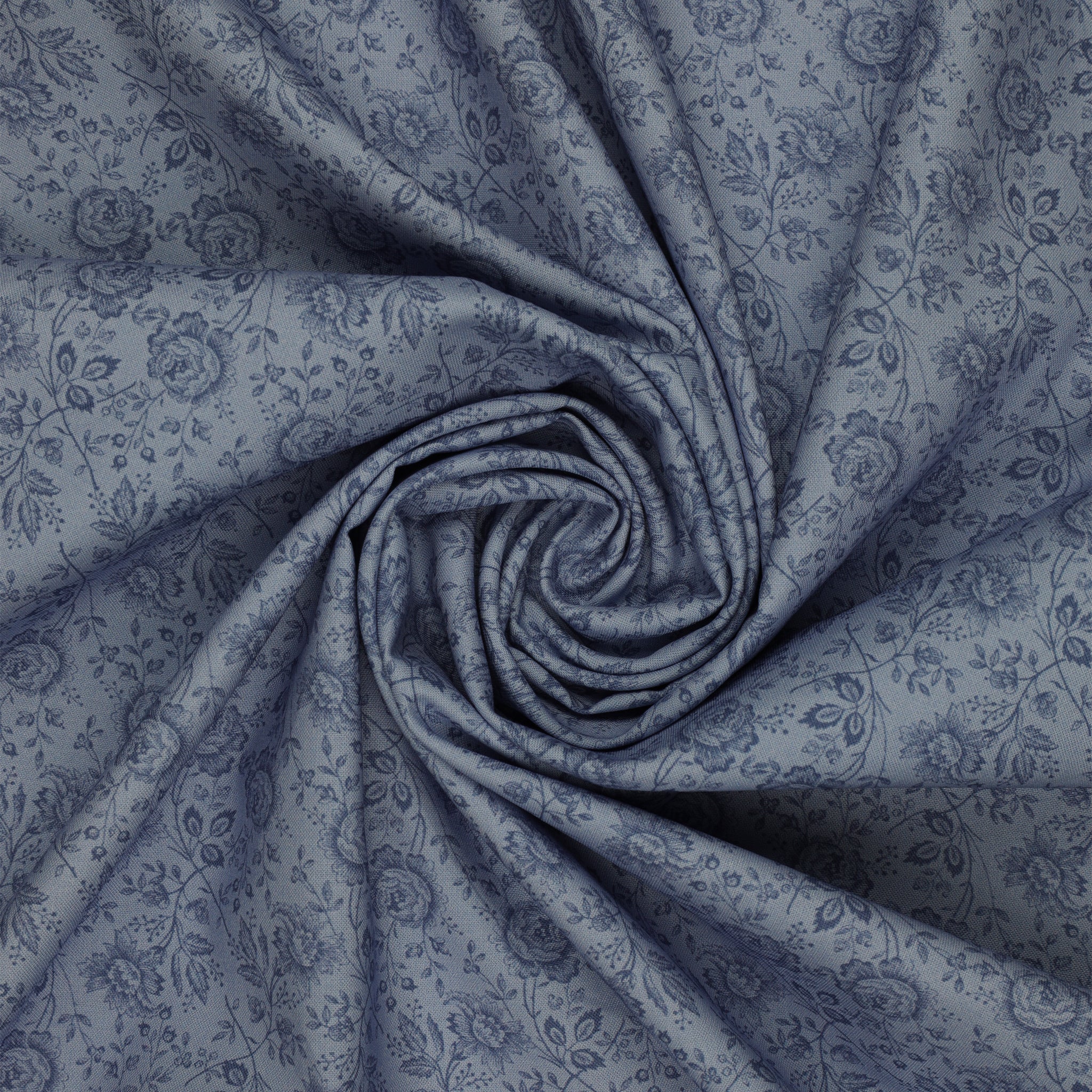 Isabella Fabric Collection - Allover Roses Blue: PBISAB06410B swirled