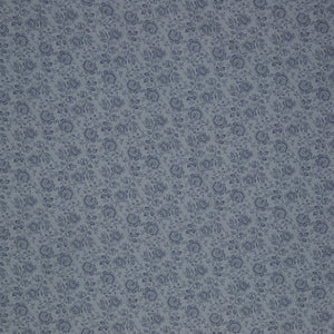 Isabella Fabric Collection - Allover Roses Blue: Blue with dark blue roses and leafy stems in a subtle tonal floral pattern PBISAB06410B