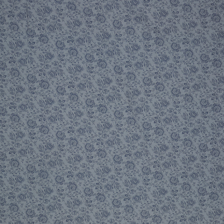 Isabella Fabric Collection - Allover Roses Blue: Blue with dark blue roses and leafy stems in a subtle tonal floral pattern PBISAB06410B