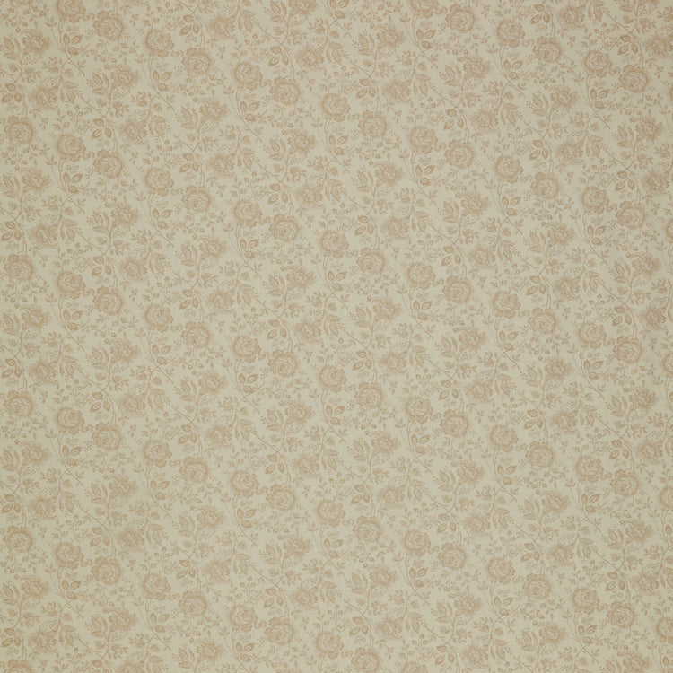 Isabella Fabric Collection - Allover Roses Cream: Cream with soft beige roses and leafy stems in a subtle tonal floral pattern PBISAB06410E