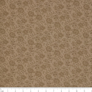 Isabella Fabric Collection - Allover Roses Brown: PBISAB06410LZ with ruler for scale