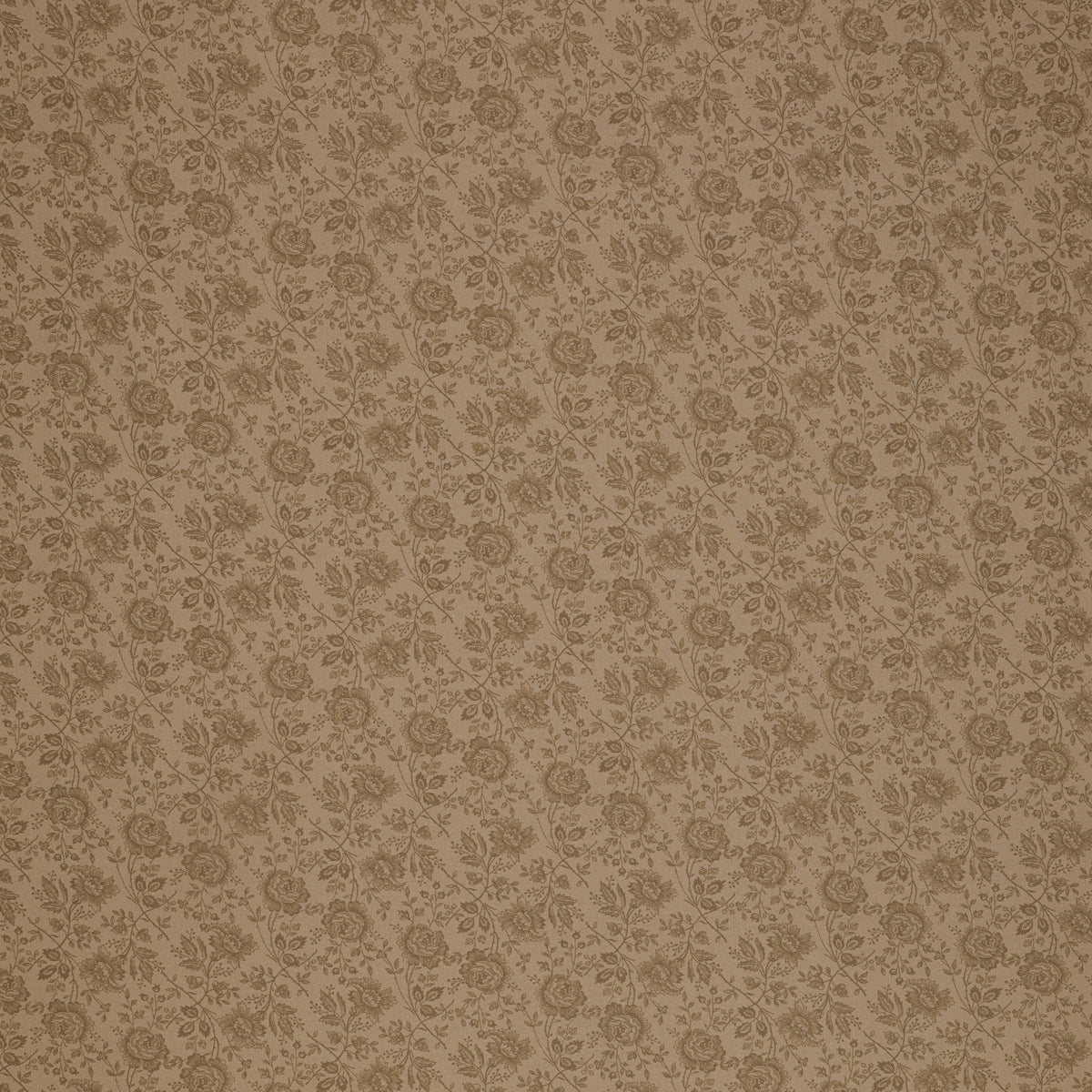 Isabella Fabric Collection - Allover Roses Brown: Brown with tonal brown roses and leafy stems in a delicate repeating floral pattern PBISAB06410LZ