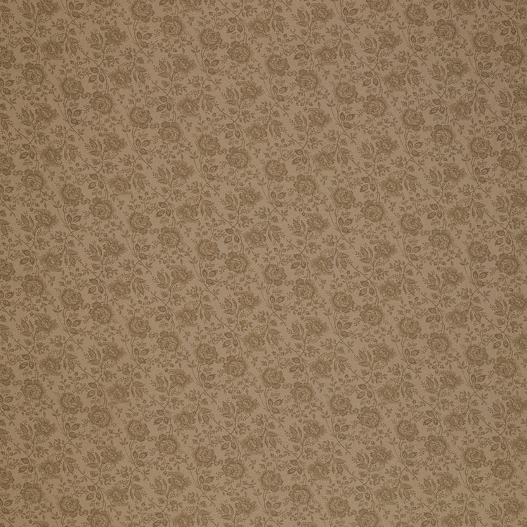 Isabella Fabric Collection - Allover Roses Brown: Brown with tonal brown roses and leafy stems in a delicate repeating floral pattern PBISAB06410LZ