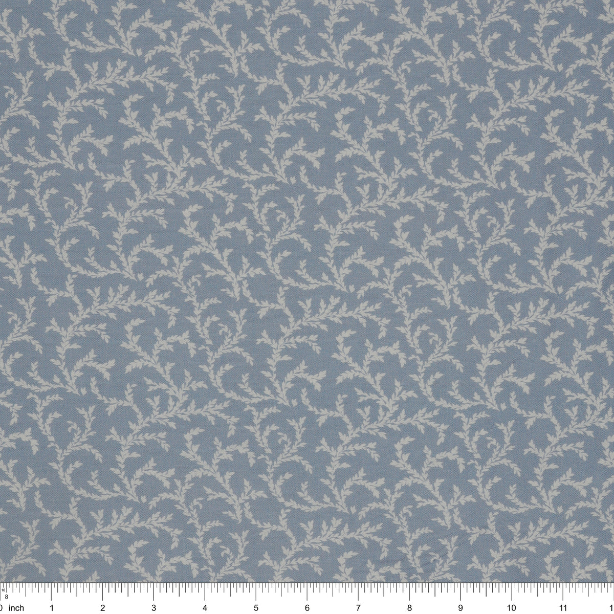 Isabella Fabric Collection - Vines Blue: PBISAB06411B with ruler for scale