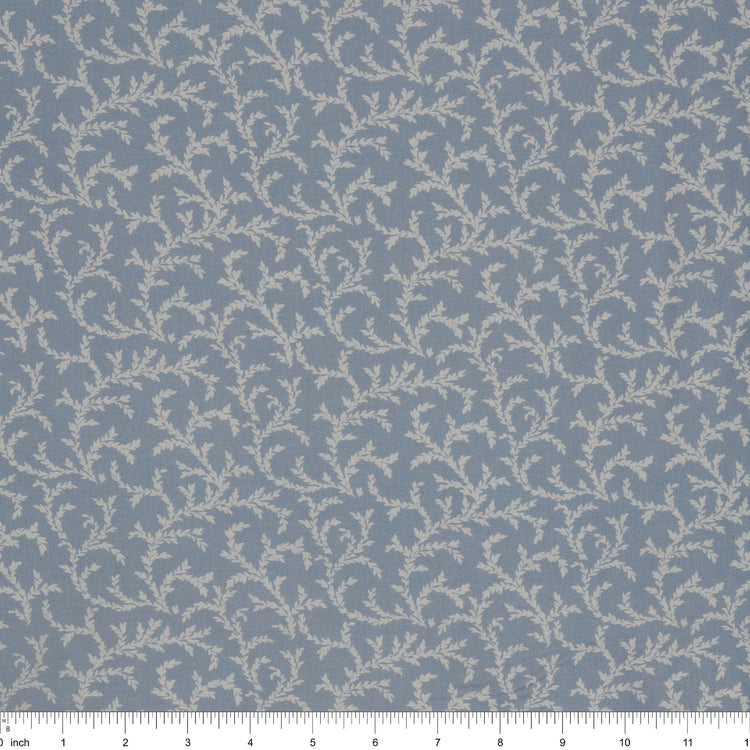 Isabella Fabric Collection - Vines Blue: PBISAB06411B with ruler for scale