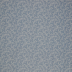 Isabella Fabric Collection - Vines Blue: Blue with delicate white leafy vines in a graceful allover repeating pattern PBISAB06411B