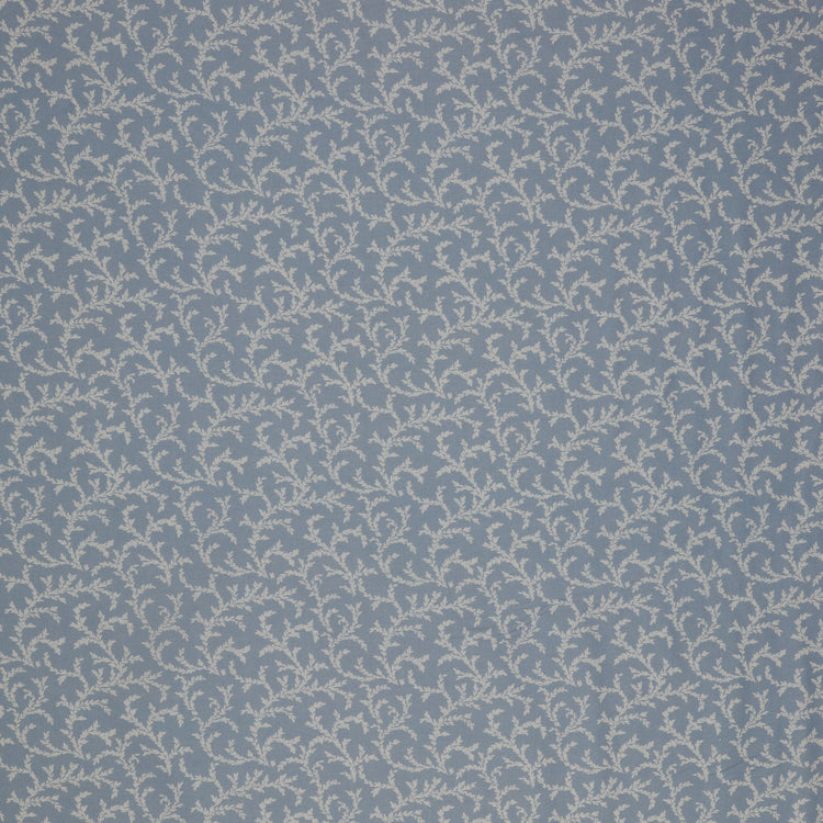 Isabella Fabric Collection - Vines Blue: Blue with delicate white leafy vines in a graceful allover repeating pattern PBISAB06411B