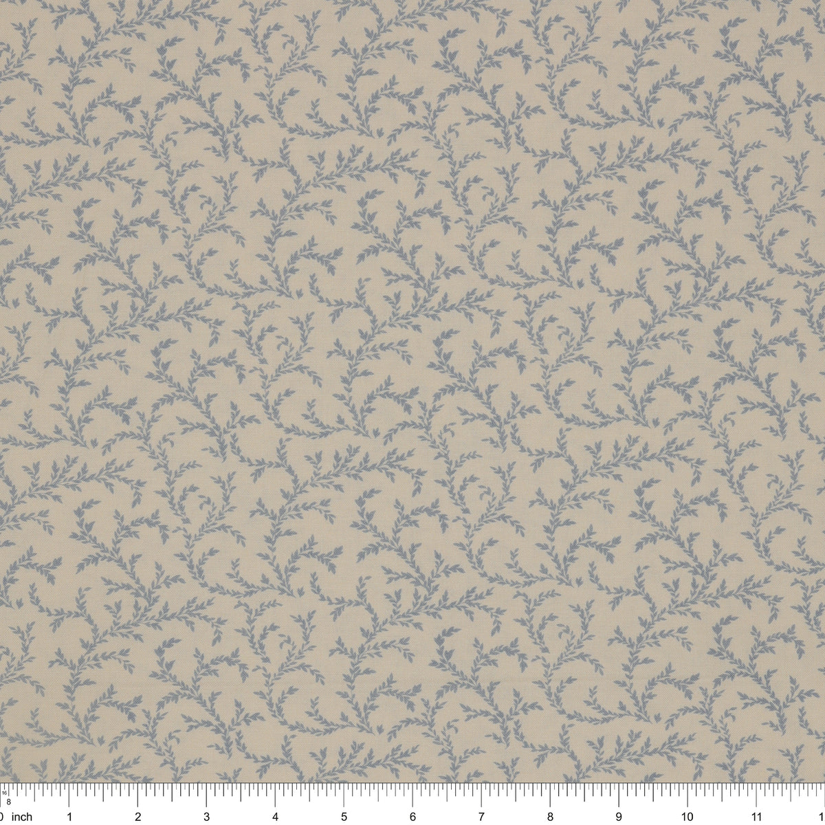 Isabella Fabric Collection - Vines Cream: ISAB06411EB with ruler for scale