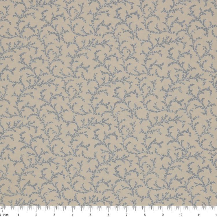 Isabella Fabric Collection - Vines Cream: ISAB06411EB with ruler for scale