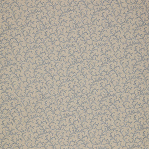 Isabella Fabric Collection - Vines Cream: Cream with delicate blue leafy vines in a graceful allover repeating pattern ISAB06411EB