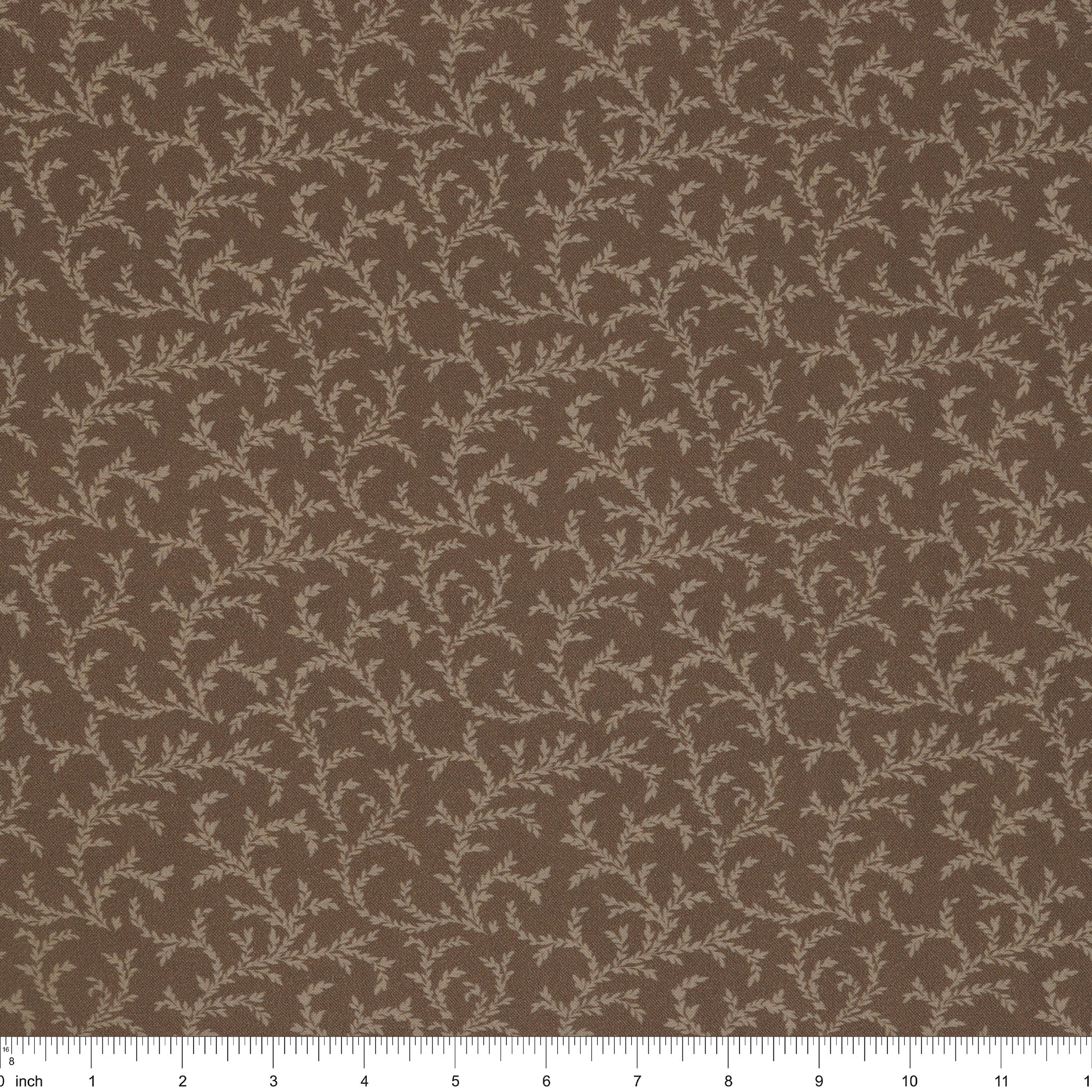 Isabella Fabric Collection - Vines Brown: PBISAB06411Z with ruler for scale
